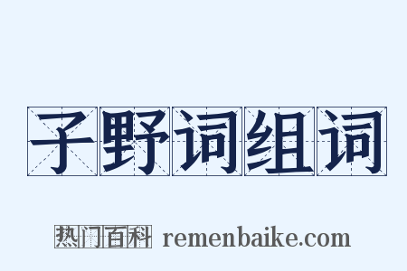 子野词组词是什么意思的图片